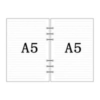 Papel para encadernação de notebook em espiral, 6 anéis de papel para fichário a5 a6, refil de planejador, 6 furos em branco, pontilhado e grade