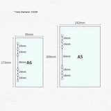Papel para encadernação de notebook em espiral, 6 anéis de papel para fichário a5 a6, refil de planejador, 6 furos em branco, pontilhado e grade