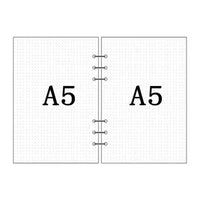 Papel para encadernação de notebook em espiral, 6 anéis de papel para fichário a5 a6, refil de planejador, 6 furos em branco, pontilhado e grade