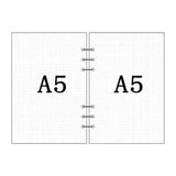 Papel para encadernação de notebook em espiral, 6 anéis de papel para fichário a5 a6, refil de planejador, 6 furos em branco, pontilhado e grade
