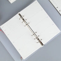 Papel para encadernação de notebook em espiral, 6 anéis de papel para fichário a5 a6, refil de planejador, 6 furos em branco, pontilhado e grade