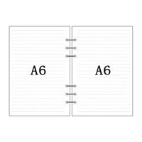 Papel para encadernação de notebook em espiral, 6 anéis de papel para fichário a5 a6, refil de planejador, 6 furos em branco, pontilhado e grade