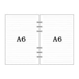 Papel para encadernação de notebook em espiral, 6 anéis de papel para fichário a5 a6, refil de planejador, 6 furos em branco, pontilhado e grade