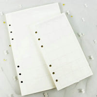 Papel para encadernação de notebook em espiral, 6 anéis de papel para fichário a5 a6, refil de planejador, 6 furos em branco, pontilhado e grade