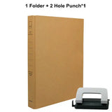 Pasta de arquivo Kraft para organizador de papel A4 Ring Binder Armazenamento de documentos Mangas transparentes Tampa de 2 anéis