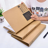 Pasta de arquivo Kraft para organizador de papel A4 Ring Binder Armazenamento de documentos Mangas transparentes Tampa de 2 anéis