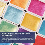 Paul Rubens 48colors Metallic Solid Watercolor Paint Professional Glitter Water Color Pigment For Painting Acuarela Art Supplies