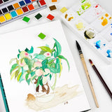 Paul Rubens Fine Solid Aquarela Paint Set, caixa de metal estilo fresco, brilhante cor da água, pintura pigmento, 12, 24, 48 cores