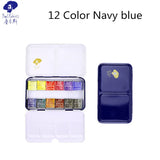 Paul Rubens Fine Solid Aquarela Paint Set, caixa de metal estilo fresco, brilhante cor da água, pintura pigmento, 12, 24, 48 cores