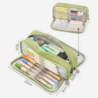 Pencil Bag Angoo Double Face Pen Case Special Macaron Color Dual Side Canvas Storage Pouch Stationery School Travel Gift