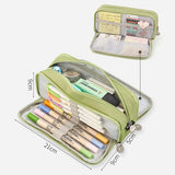 Pencil Bag Angoo Double Face Pen Case Special Macaron Color Dual Side Canvas Storage Pouch Stationery School Travel Gift