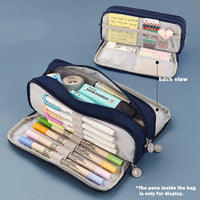 Pencil Bag Angoo Double Face Pen Case Special Macaron Color Dual Side Canvas Storage Pouch Stationery School Travel Gift