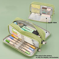 Pencil Bag Angoo Double Face Pen Case Special Macaron Color Dual Side Canvas Storage Pouch Stationery School Travel Gift