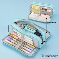Pencil Bag Angoo Double Face Pen Case Special Macaron Color Dual Side Canvas Storage Pouch Stationery School Travel Gift
