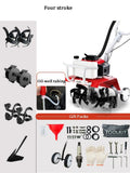 Pequeno rebento giratório da gasolina agrícola, cortador de grama multifuncional, micro rebento para equipamento de afrouxamento do solo