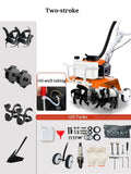 Pequeno rebento giratório da gasolina agrícola, cortador de grama multifuncional, micro rebento para equipamento de afrouxamento do solo