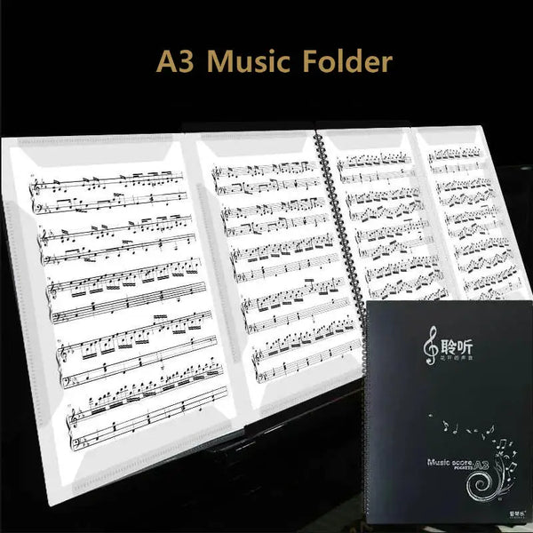Piano Sheet Music Folder A3 Music Partition Booklet 4-page Expanding Music File Folder Piano Score A3 Folder For Musical Sheet