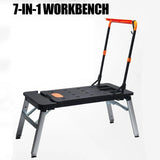 Plataforma móvel portátil escada, bancada de aço inoxidável, cavalo fezes, DIY, 250kg, 7 em 1