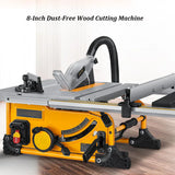 Poeira livre Woodworking Deslizante Tabela Saw, 80 Dentes Circular, 8 Polegada Wood Cutting Saw, 1500W