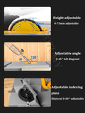 Poeira livre Woodworking Deslizante Tabela Saw, 80 Dentes Circular, 8 Polegada Wood Cutting Saw, 1500W