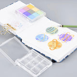 Portátil Mini Caixa de Pintura, Paleta Acrílica Transparente, Viagem Aquarela Paint Packing, Pintura Art Supplies, 9 Grids, 0.5ml