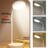 Portable LED Desk Lamp USB Plug Battery Powered Table Light Support 3 Color Stepless Dimming Eye Protection Bedroom Bedside Lamp