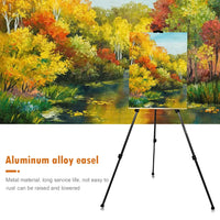 AOOKMIYA Portable Metal Easel 63 Inch Adjustable Display Travel Easel Thicken Triangle Aluminum Alloy Easel Sketch Drawing For Artist
