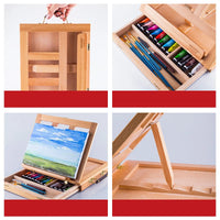 AOOKMIYA Portable Sketch Easel Wooden Desktop Easel Artist Tabletop Drawing Board Stand Easel For Watercolor Oil Painting Art Supplies