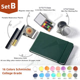 Portable Travel Painting Set 10/16 colours Schmincke Watercolor Paint Palette Iron Box Brush Sketch Book Mini Artist Art Supplie