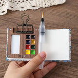 Portable Travel Wooden Handmade 8 Grid 0.5ML Schmincke Watercolor Paint Tray Box Black Walnut Palette Water Colour Brush Book
