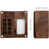 AOOKMIYA  Portable Travel Wooden Handmade 8 Grid 0.5ml Watercolor Paint Palette Oil Paints Tray Box Empty Box Mini Black Walnut Paint Box