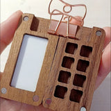 AOOKMIYA  Portable Travel Wooden Handmade 8 Grid 0.5ml Watercolor Paint Palette Oil Paints Tray Box Empty Box Mini Black Walnut Paint Box