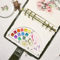 AOOKMIYA  Portable Watercolor Paint Palette Art Clear Acrylic Mini Painting Tray Washable Mini Watercolor Subbox Travel Painting Supplies