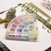 AOOKMIYA  Portable Watercolor Paint Palette Art Clear Acrylic Mini Painting Tray Washable Mini Watercolor Subbox Travel Painting Supplies