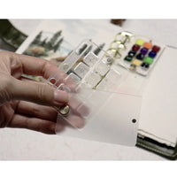 AOOKMIYA  Portable Watercolor Paint Palette Art Clear Acrylic Mini Painting Tray Washable Mini Watercolor Subbox Travel Painting Supplies
