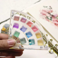 AOOKMIYA  Portable Watercolor Paint Palette Art Clear Acrylic Mini Painting Tray Washable Mini Watercolor Subbox Travel Painting Supplies