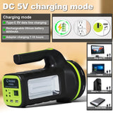 AOOKMIYA Powerful LED camping torch light rechargeable solar flashlight tent lamp power bank searchlight with SOS handheld spotlight