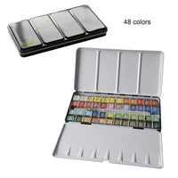Professional 12/24/36/48 Colors Solid Watercolor Paints Set With Paintbrush Water color Pigment Set Acuarelas Verf Art Supplies