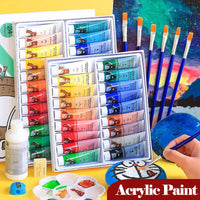 Professional Acrylic Paints Art Set 12/18/24/36 Colors 12ml Tubes Artist Drawing Painting Pigment Hand Painted Wall Paint DIY