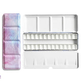 AOOKMIYA Professional Empty Palette Painting Storage Tray Paint Tin Iron Box with Pans For Watercolor/Oil/ Acrylic Paints Art Supplies