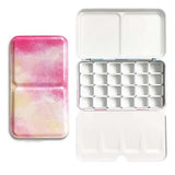 AOOKMIYA Professional Empty Palette Painting Storage Tray Paint Tin Iron Box with Pans For Watercolor/Oil/ Acrylic Paints Art Supplies
