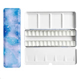 AOOKMIYA Professional Empty Palette Painting Storage Tray Paint Tin Iron Box with Pans For Watercolor/Oil/ Acrylic Paints Art Supplies
