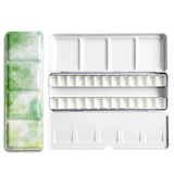 AOOKMIYA Professional Empty Palette Painting Storage Tray Paint Tin Iron Box with Pans For Watercolor/Oil/ Acrylic Paints Art Supplies