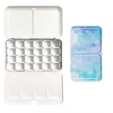 AOOKMIYA Professional Empty Palette Painting Storage Tray Paint Tin Iron Box with Pans For Watercolor/Oil/ Acrylic Paints Art Supplies