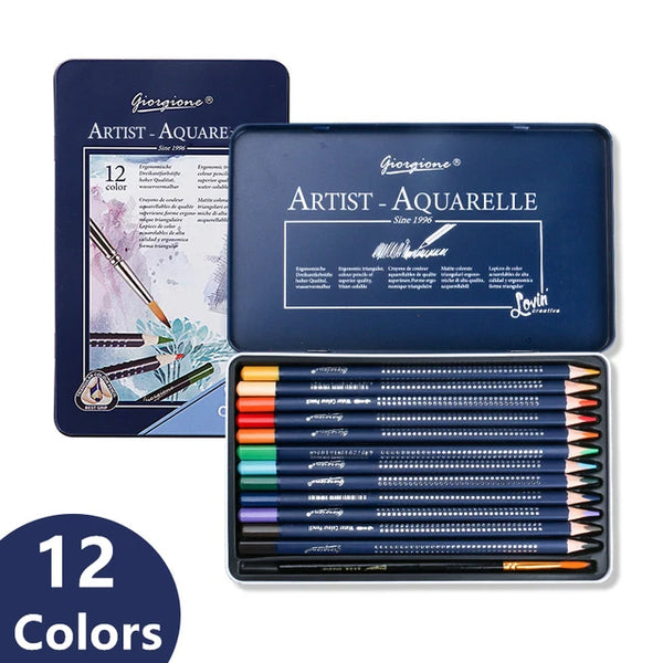 Water Soluble Color Pencil Professional Set Drawing Set 12Color 