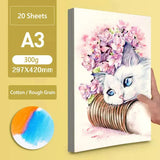 Profissional Aquarela Papel 300g Algodão Aquarelle Papel De Desenho A3 A4 Água Cor Papel Folhas Arte Suprimentos Para Artista