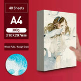 Profissional Aquarela Papel 300g Algodão Aquarelle Papel De Desenho A3 A4 Água Cor Papel Folhas Arte Suprimentos Para Artista