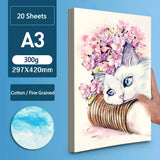 Profissional Aquarela Papel 300g Algodão Aquarelle Papel De Desenho A3 A4 Água Cor Papel Folhas Arte Suprimentos Para Artista