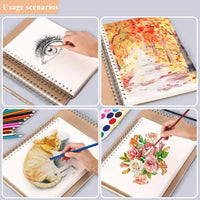 Profissional Espiral Grosso Papel Sketchbook, Pintura A Óleo Notebook, Arte Material Escolar, Lápis Desenho Notepad, 160 GSM