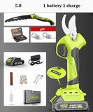 Pruner elétrico recarregável, tesoura de poda, tesoura sem fio do jardim, ramos cortador, ferramenta paisagismo, 4 engrenagem